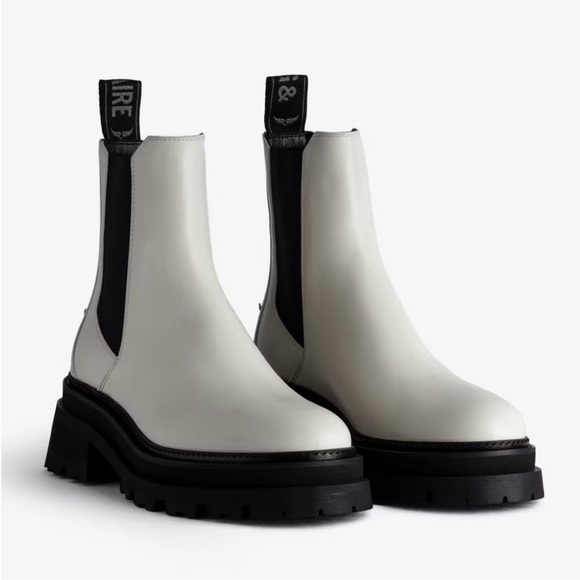 NIB Zadig & Voltaire Ride Chelsea Boot 39 Ice White US 8 - Picture 2 of 12